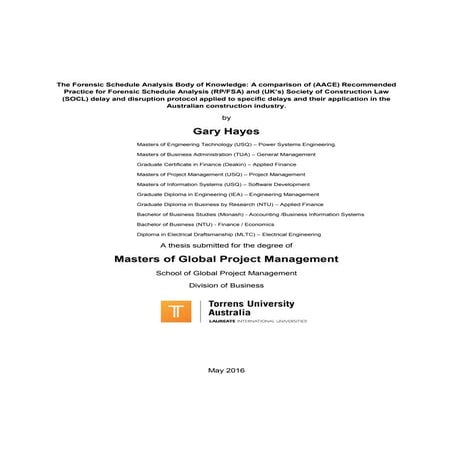 Project Management Masters Thesis - Gary Hayes 