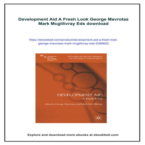 Development Aid A Fresh Look George Mavrotas Mark Mcgillivray Eds