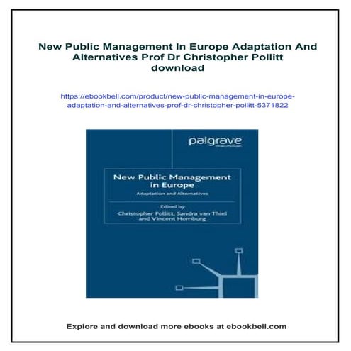 New Public Management In Europe Adaptation And Alternatives Prof Dr ...