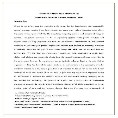 Article by Ampofo Agyei Justice