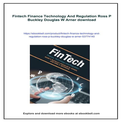 Fintech Finance Technology And Regulation Ross P Buckley Douglas W Arner