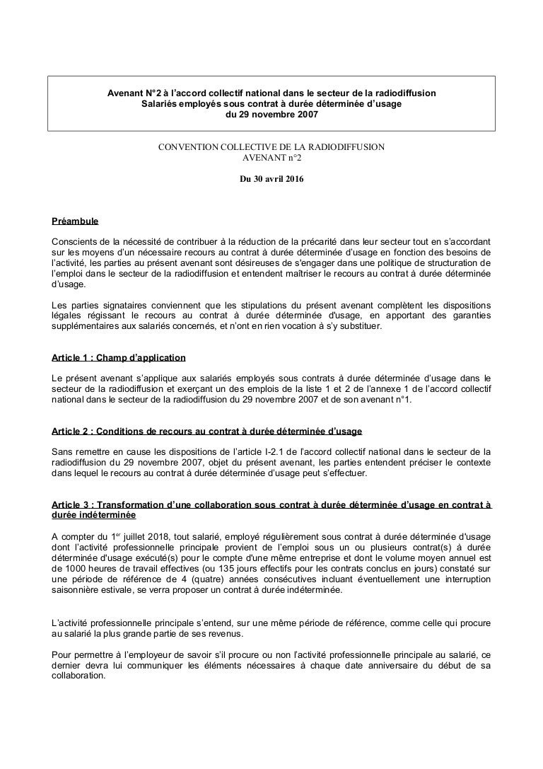 Modèle Gratuit Avenant Transformation Cdd En Cdi