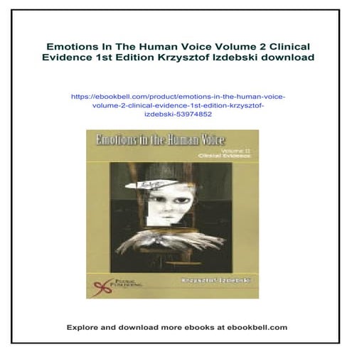 Emotions In The Human Voice Volume 2 Clinical Evidence 1st Edition ...