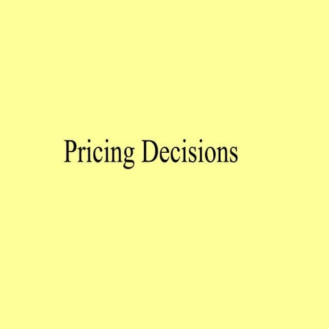 Special Pricing Issues. PRICE THEORY AND PRACTICE. Price Theory (Economics). ...