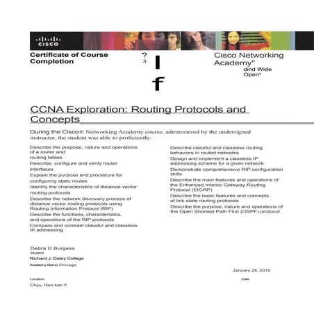 CCNA Exploration Routing Protocols and Concepts | PDF