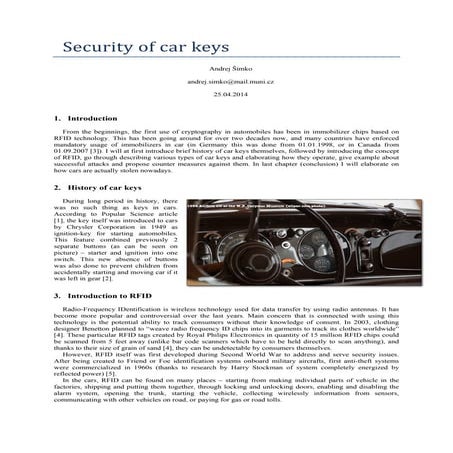 Security of car keys