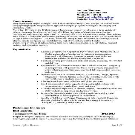 Andrew Thomson Resume