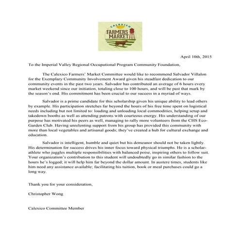 Rodriguez letter of recommendation | PDF