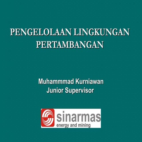 Pengelolaan Lingkungan Pertambangan (POM)