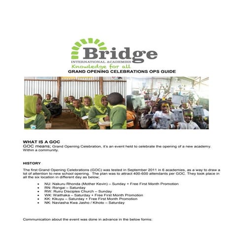 GRAND OPENING OPS GUIDE | PDF