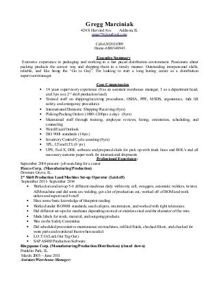 Distributor manager resume