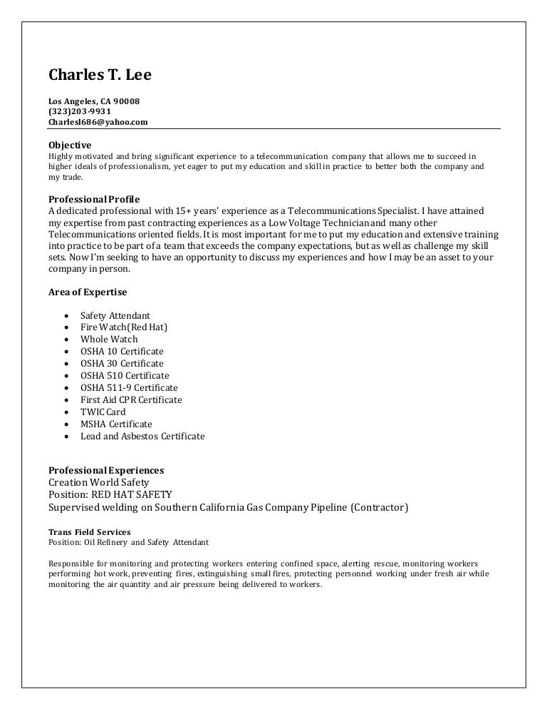 charles t lee resume oil refinery resume t resume