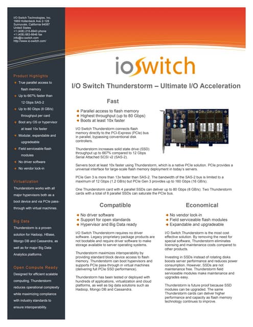 I_O Switch Thunderstorm Data Sheet