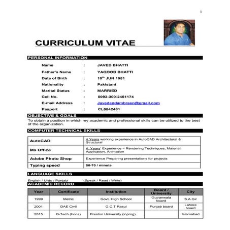 javed cv1 | PDF