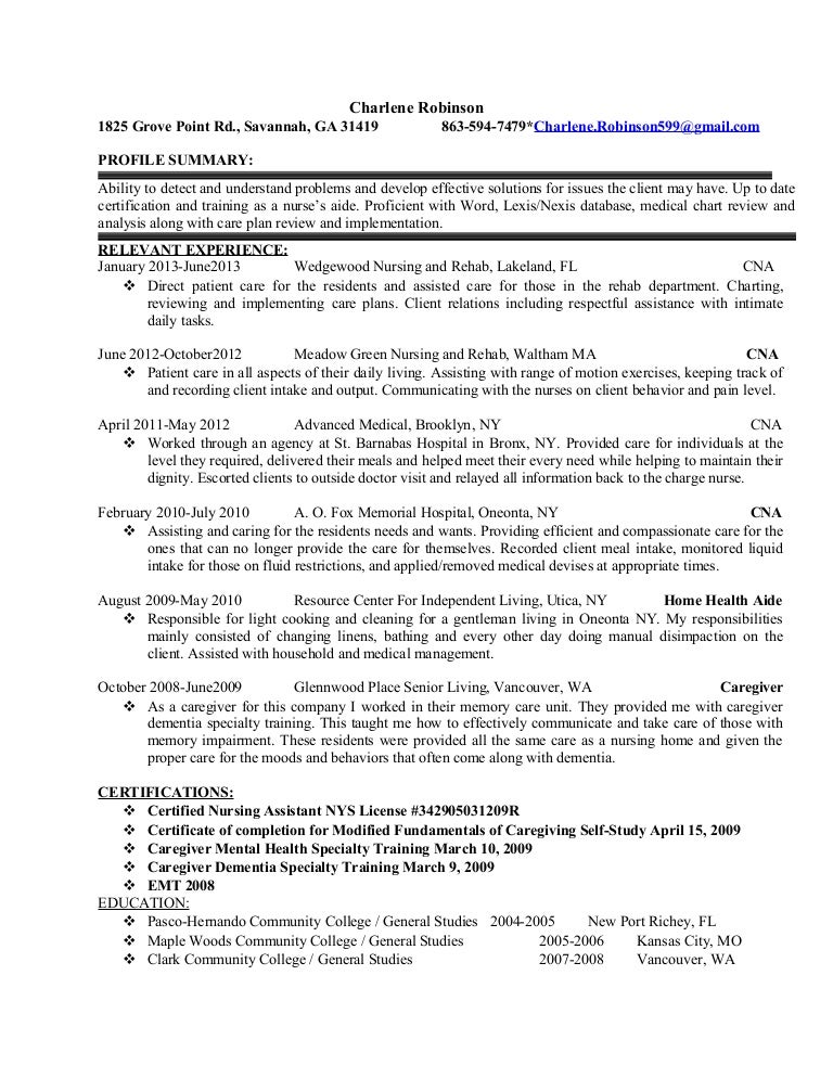 crobinson resume2 my chart memorial health savannah ga