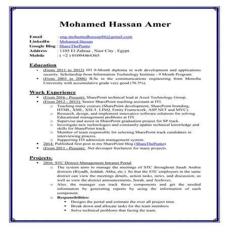 Mohamed Hassan CV