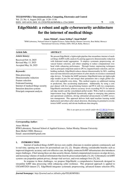 EdgeShield: a robust and agile cybersecurity architecture for the internet of...