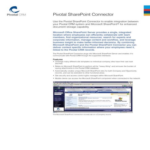  pivotal share point connector
