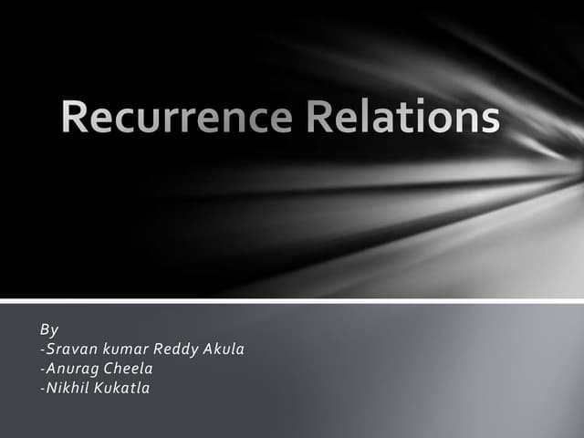  recurrence relations