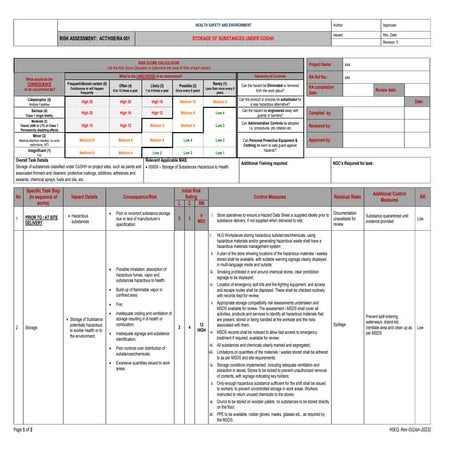 26 Storage of Substances under CoSHH Risk Assessment Templates.docx
