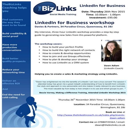 LinkedIn Workshop City Centre 26th November