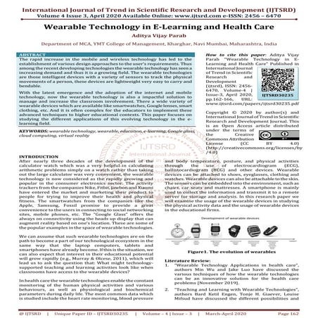 Wearable Technology in E Learning and Health Care