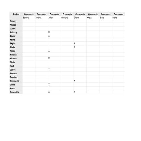 7th Grade Short Story Comments Tracker