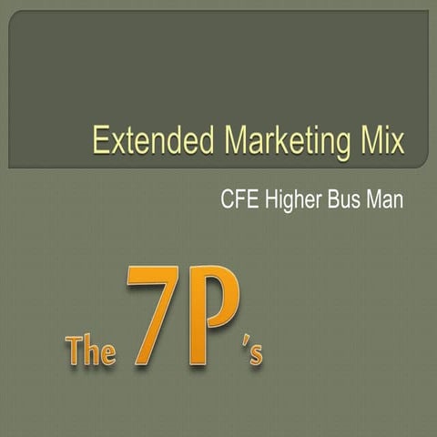 27. Extended Marketing Mix