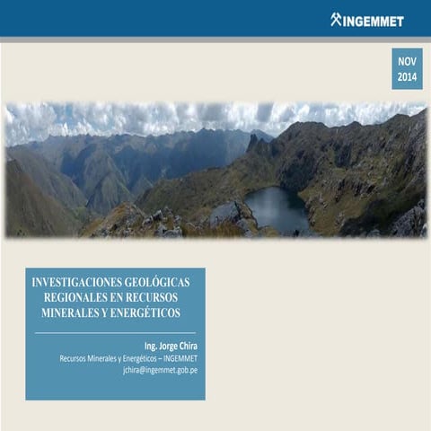 Investigaciones Geologicas Regionales en Recursos Minerales y Energéticos jor...