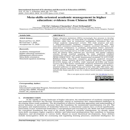 Meta-skills-oriented academic management in higher education: evidence ...