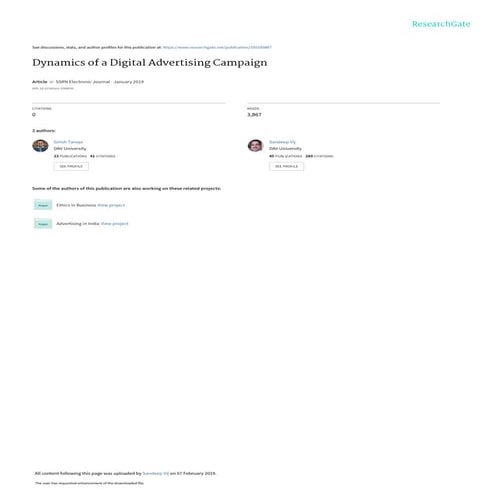 Dynamics of a digital advertising campaign | PDF