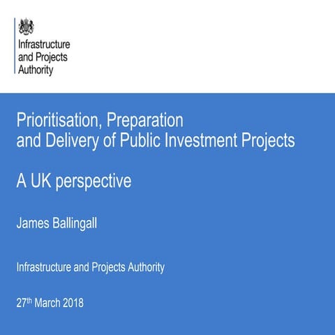 Prioritisation and selection of public investment projects - James BALLINGALL...