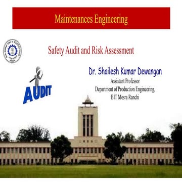 Safety audit and risk assessment