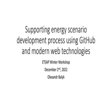 Supporting energy scenario development process using Github and modern ...