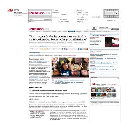 Clipping Publico.es 27/04/12 @ IED Barcelona