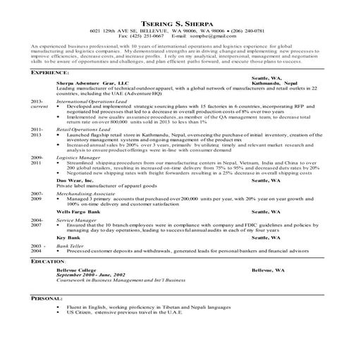 Tsering Resume