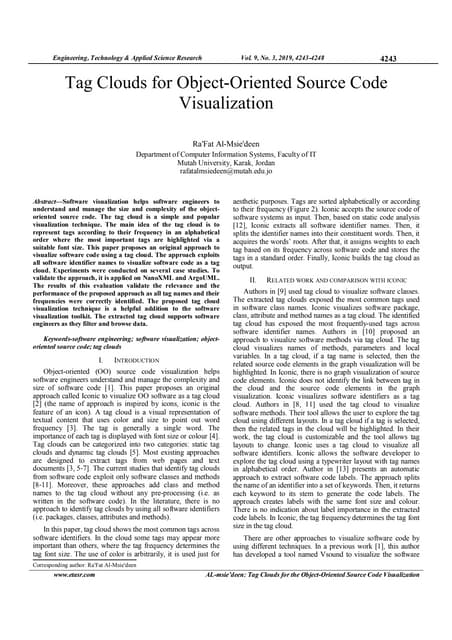 Tag Clouds for Object-Oriented Source Code Visualization
