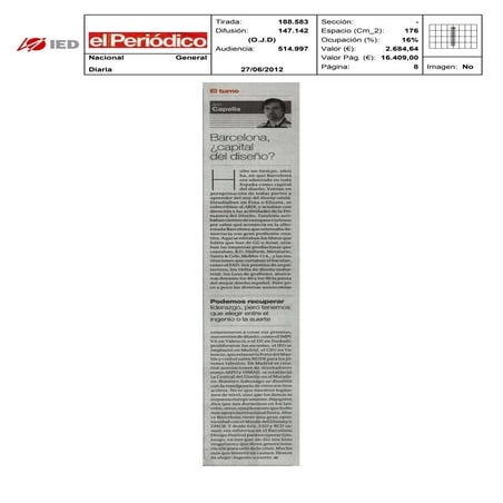 Clipping EL Periódico 27/06/12 @ IED Barcelona