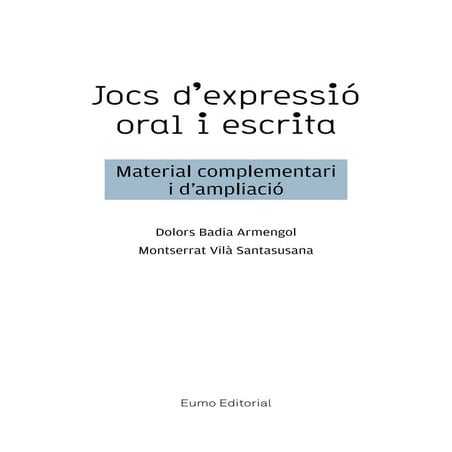 Jocs d'expressió oral i escrita
