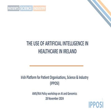 RIA AMS Policy workshop on Genomics & AI - IPPOSI Citizens' Jury