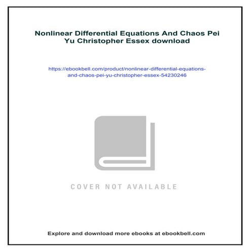 Nonlinear Differential Equations And Chaos Pei Yu Christopher Essex
