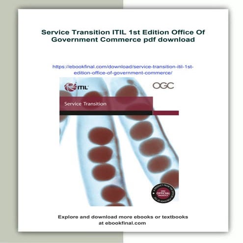 Service Transition ITIL 1st Edition Office Of Government Commerce