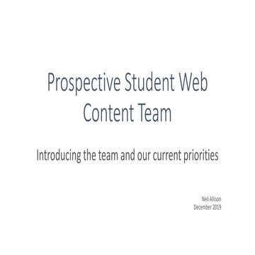 Prospective Student Web Content Team - University of Edinburgh intro session