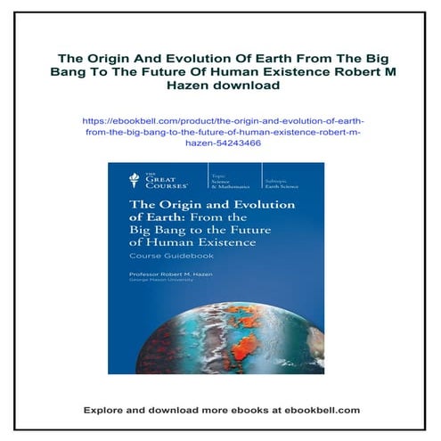 The Origin And Evolution Of Earth From The Big Bang To The Future Of ...