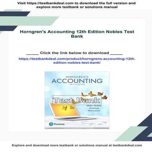 Horngren's Accounting 12th Edition Nobles Test Bank | PDF