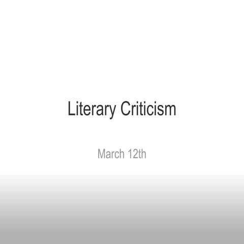 Literary Criticism