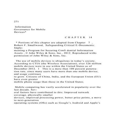 271 Information Governance for Mobile Devices    .docx