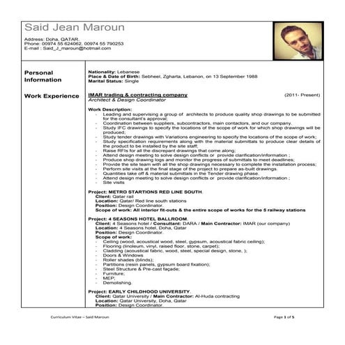 CURRICULUM VITAE SAID MAROUN