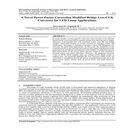 Design of a high performance AC-DC LED driver based on SEPIC topology | PDF