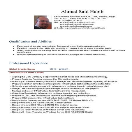 Ahmed Habib CV